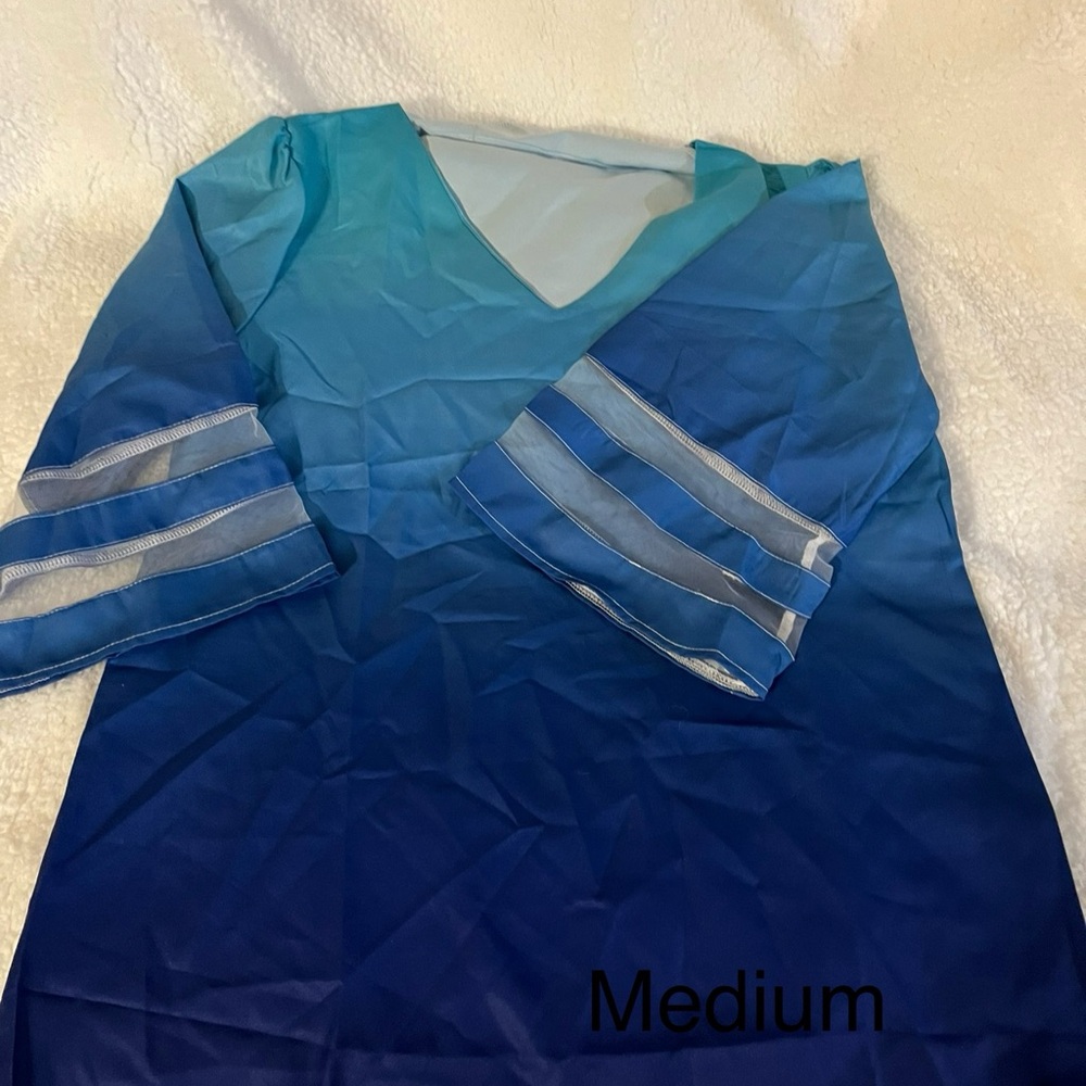 Blue Ombre V-Neck Top